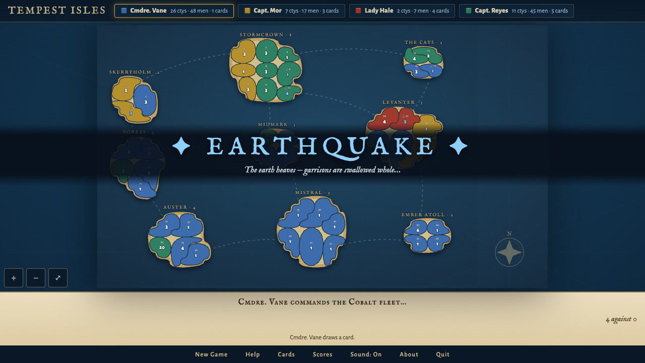 An Earthquake banner sweeping across the map